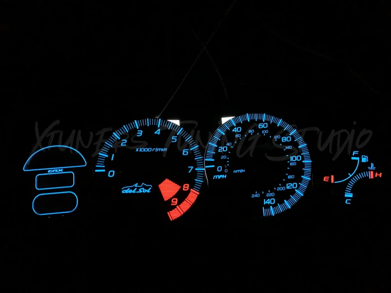 Honda CR-X Del Sol VTi USDM plasma dials