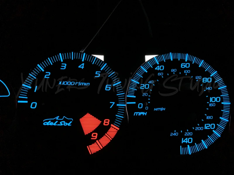 Honda CR-X Del Sol VTi USDM plasma dials