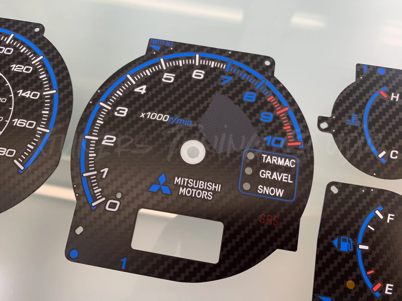Mitsubishi Lancer EVO 9 CT9A 180 MPH carbon dials + LED upgrade kit