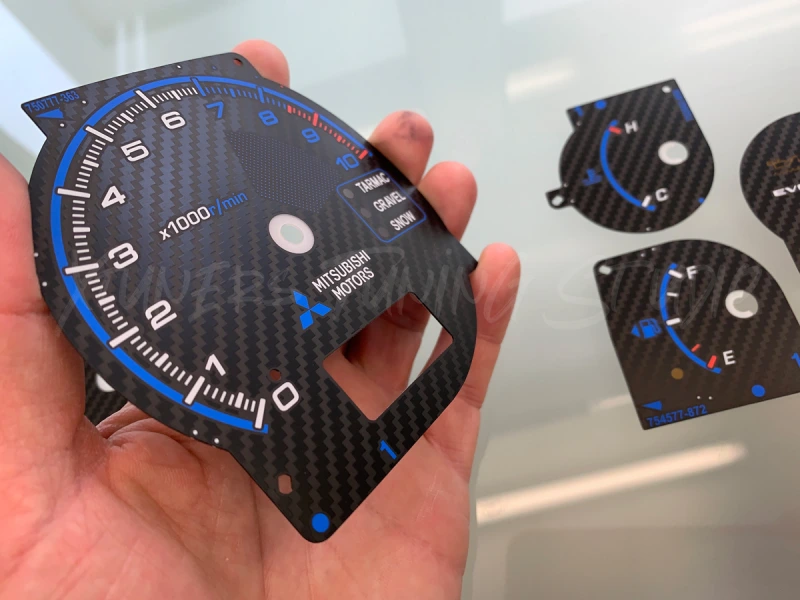 Mitsubishi Lancer EVO 9 CT9A 180 MPH carbon dials + LED upgrade kit