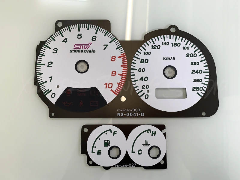 Subaru Impreza WRX STI GC8 99-01 V5, V6 - 10K, 280 km/h dials