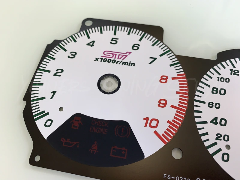 Subaru Impreza WRX STI GC8 99-01 V5, V6 - 10K, 280 km/h dials