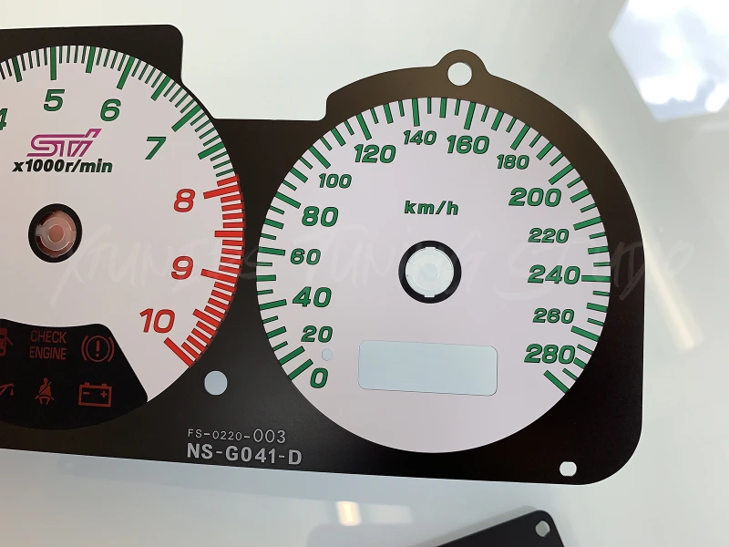 Subaru Impreza WRX STI GC8 99-01 V5, V6 - 10K, 280 km/h dials