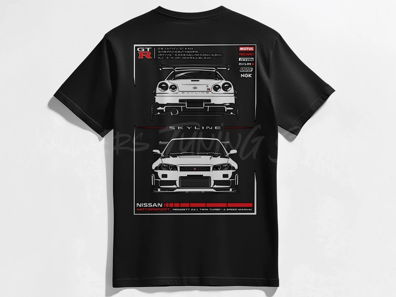 Automotive Apparel | Nissan Skyline GTR R34 Motorsport | T-shirt or Hoodie