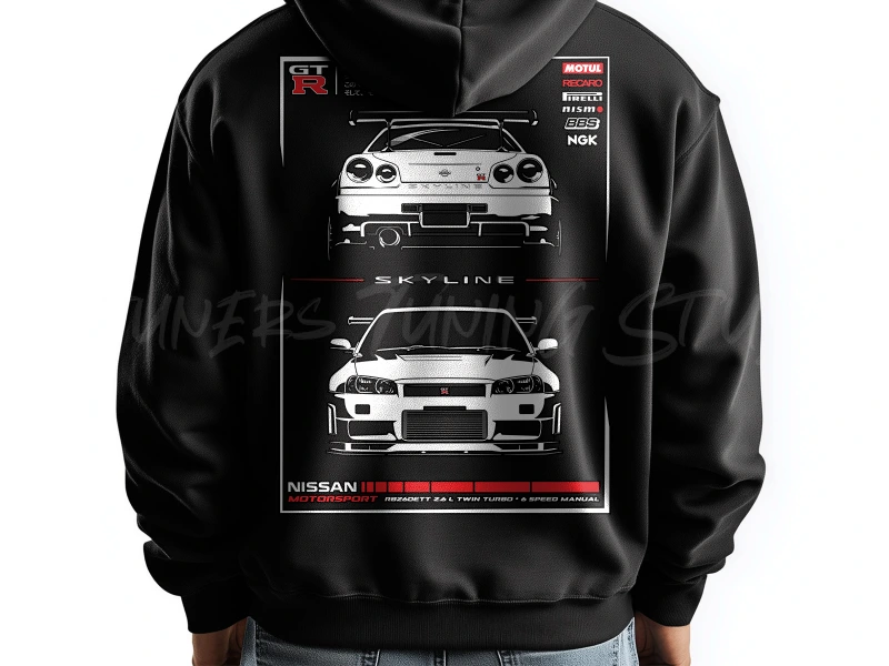 Automotive Apparel | Nissan Skyline GTR R34 Motorsport | T-shirt or Hoodie