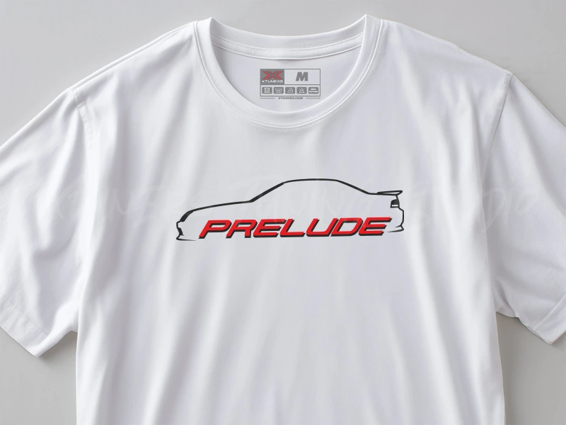 Auto- und Tuningbekleidung | Honda Prelude 5th gen silhouette | T-Shirt oder Hoodie