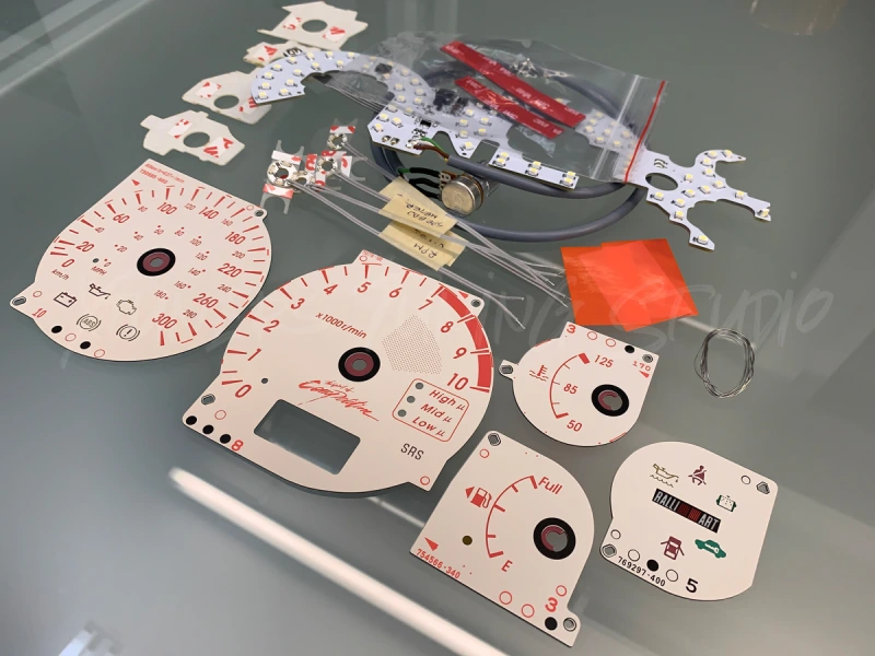 Mitsubishi Lancer EVO 7 8 9 CT9A 300 km/h Ralliart S3 design dials + LED upgrade kit