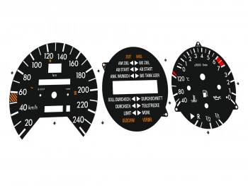 Mercedes W126 | C126 420 SEL, SEC, SE dials for gauge clusters with trip computer