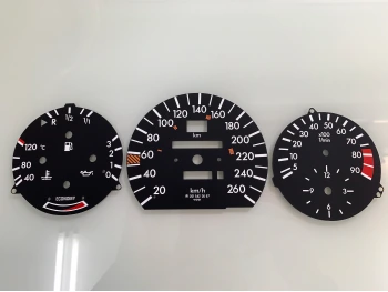 Mercedes W201 190E 2.5 16V EVO II dials