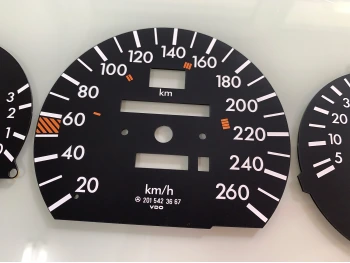 Mercedes W201 190E 2.5 16V EVO II dials